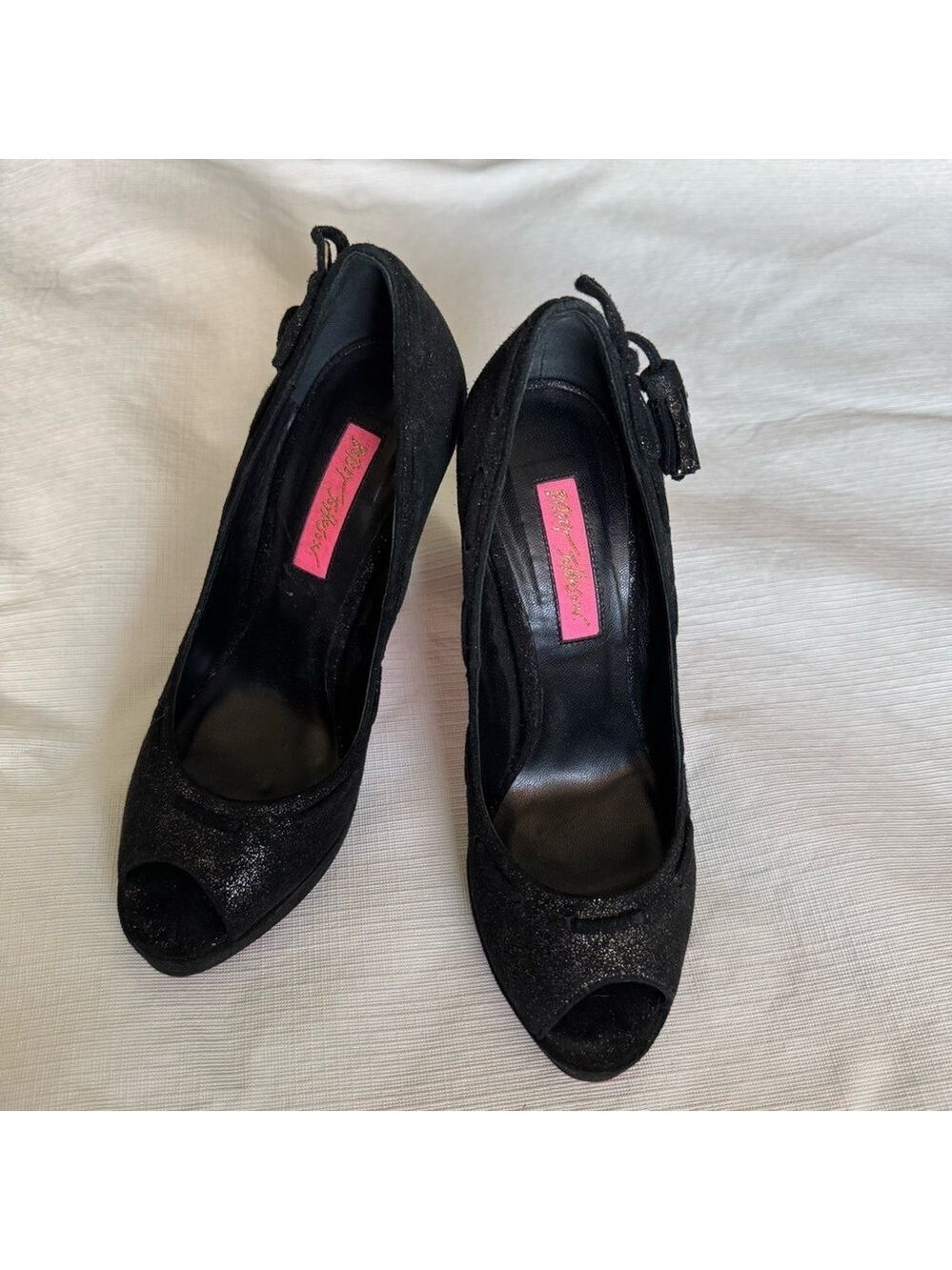 Betsey Johnson Elegant Black Peep-Toe Women's Shoes